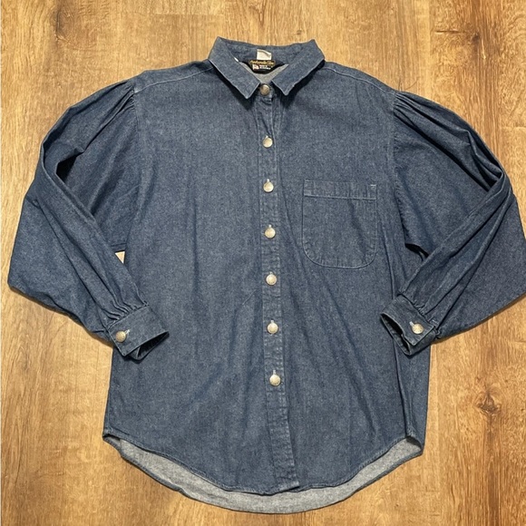 Panhandle Slim Tops - Vintage Panhandle Slim Women’s Western Denim Shirt Sz Medium